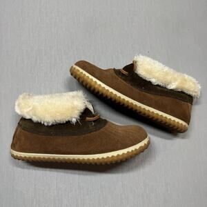 Sperry Elaina Women's Duck Bootie Suede Chocolate Size 6 M Casual Winter